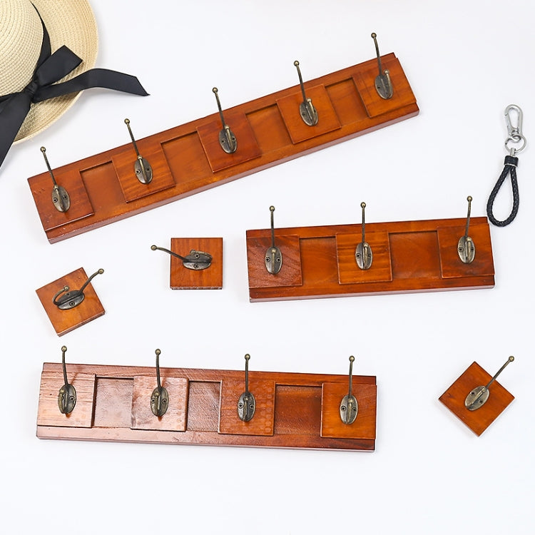 Retro Creative Door Behind Wooden Hooks Bedroom Wall Coats Hooks, Colour: Three Hooks
