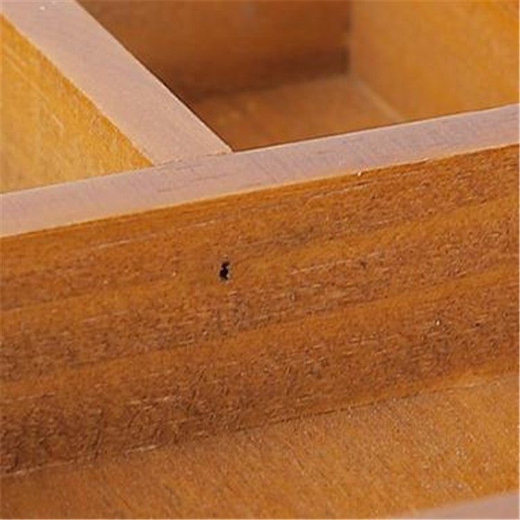 Five Grid Retro Wooden Multi-Meat Separate Desktop Sundries Storage Box