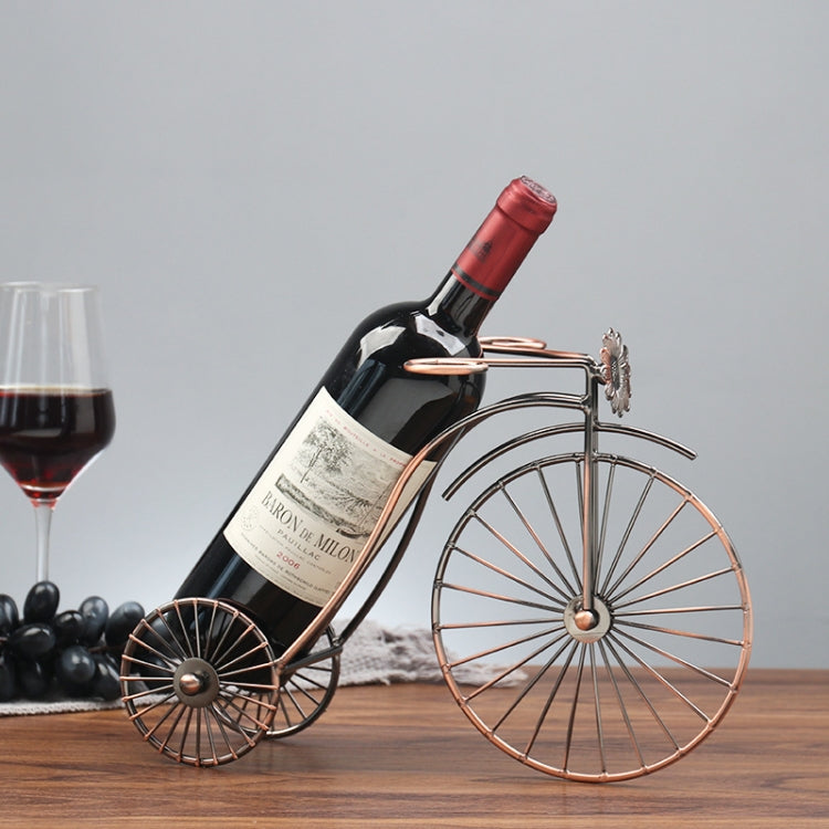 Wrought Iron Wheel Tricycle Wine Rack Decoration