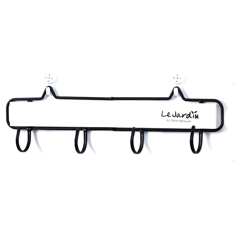 Creative Solid Wood Wrought Iron Hook Pastoral Vintage Door Coat Key Small Hanging Rack, Colour: Small Hook White