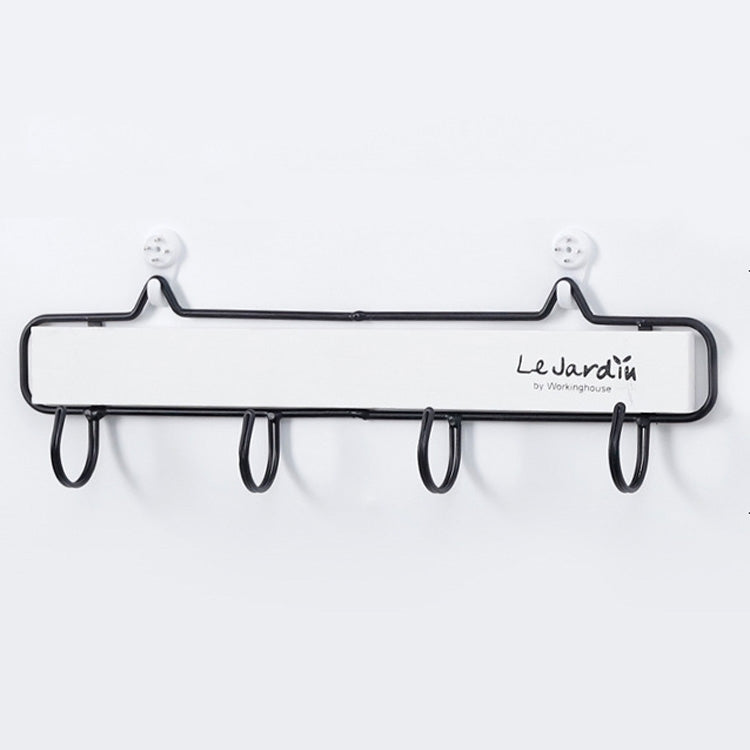 Creative Solid Wood Wrought Iron Hook Pastoral Vintage Door Coat Key Small Hanging Rack, Colour: Small Hook White