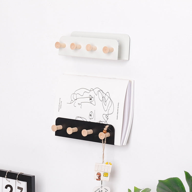 Wind Wall Shelf Creative Wall Hanging Partition Plate Iron Wrought Iron Hook Ledge(White)