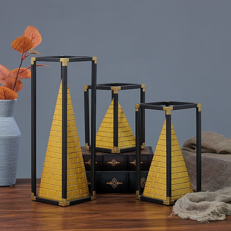 Resin Crafts Pyramid Model Ornaments Home Porch Study Desk Furnishings, Size: Small