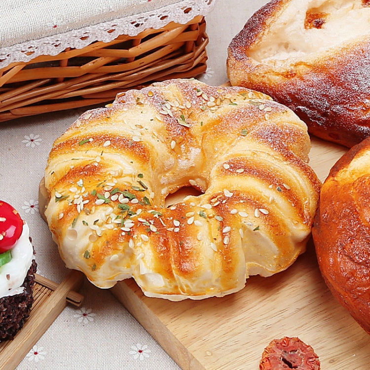 PU Simulation Circle Sesame Bread Model photography Props Home Engineering Window Display