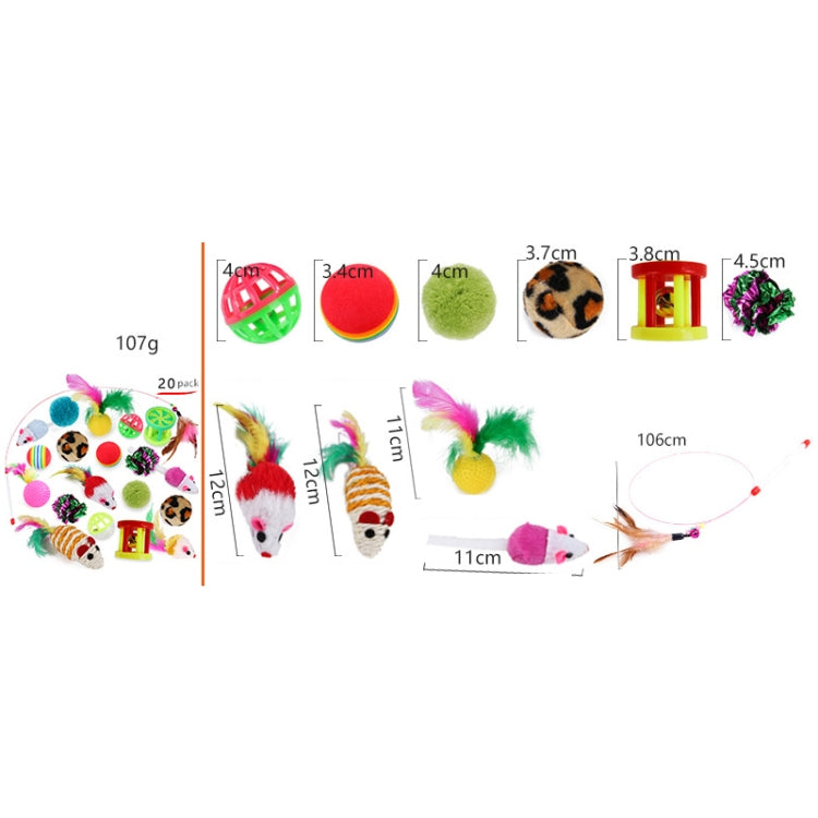 Pet Cat Toy Set Funny Cat Stick Plush Mouse Combo Toy,Specification: No. 2 Set