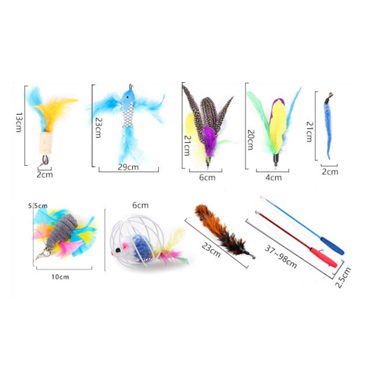 Pet Cat Toy Set Funny Cat Stick Plush Mouse Combo Toy,Specification: No. 9 Set