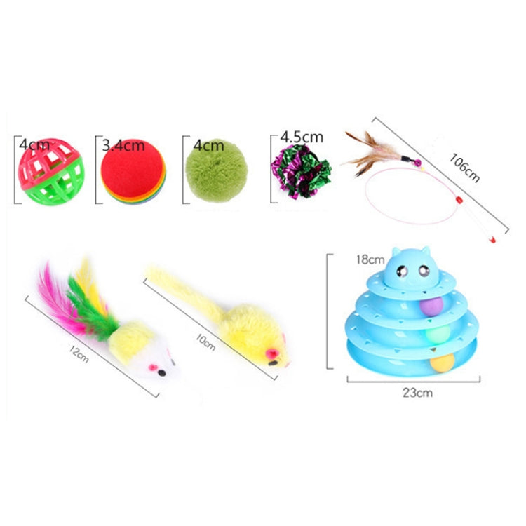Pet Cat Toy Set Funny Cat Stick Plush Mouse Combo Toy,Specification: No. 10 Set