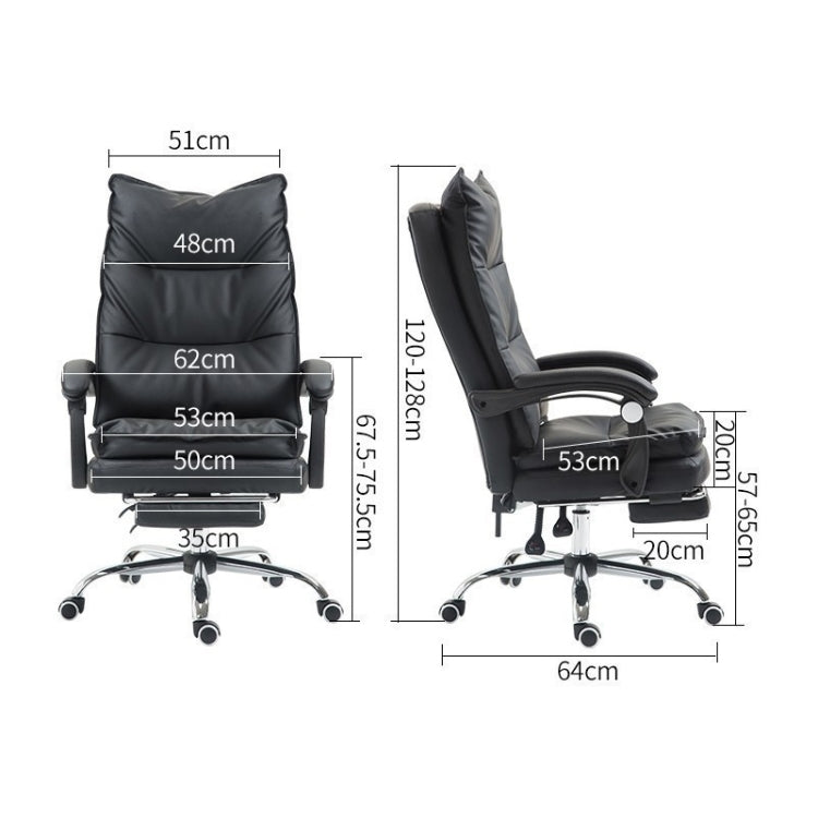 Office E-sports Game Chair Ergonomic Synthetic Leather Recliner with Steel Feet