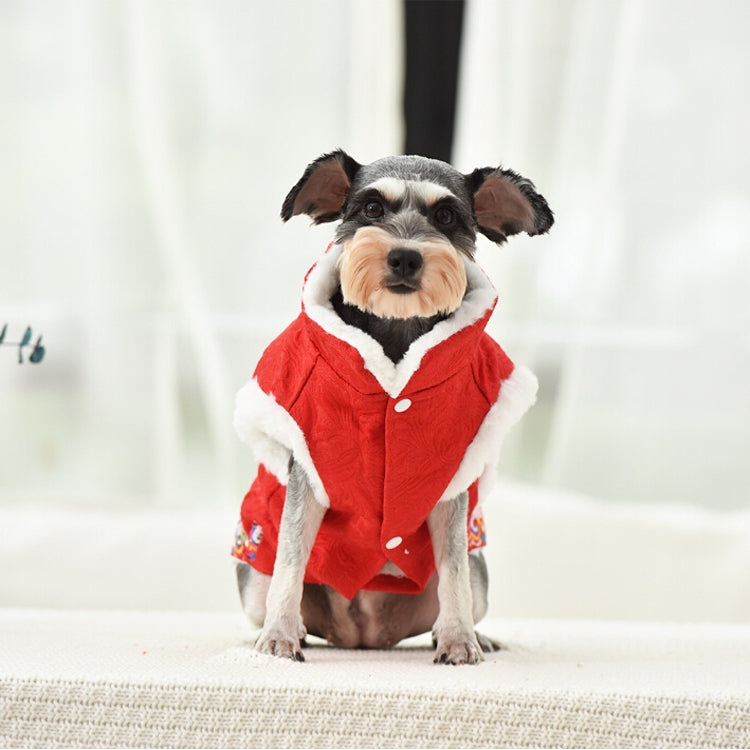 2 PCS Pet Winter Thickening Warm Tang Suit Cheongsam Pet Clothes, Size: L