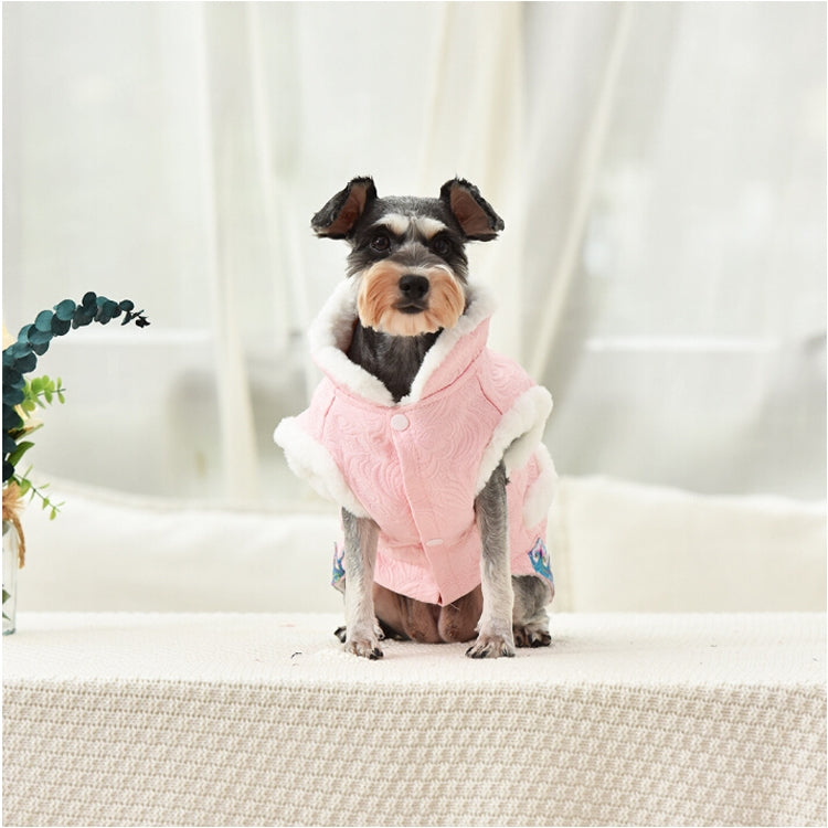2 PCS Pet Winter Thickening Warm Tang Suit Cheongsam Pet Clothes, Size: L