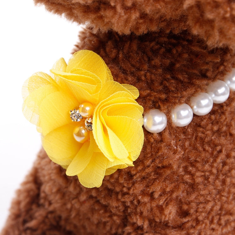 Pet Pearl Necklace Flower Elastic Collar Dog Cat Accessories