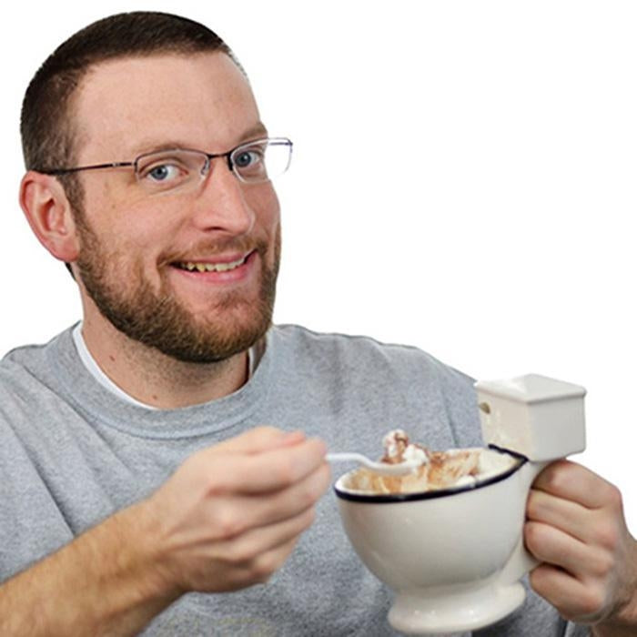 Novelty Toilet Ceramic Mug Coffee Tea Milk Ice Cream Cup with Handle