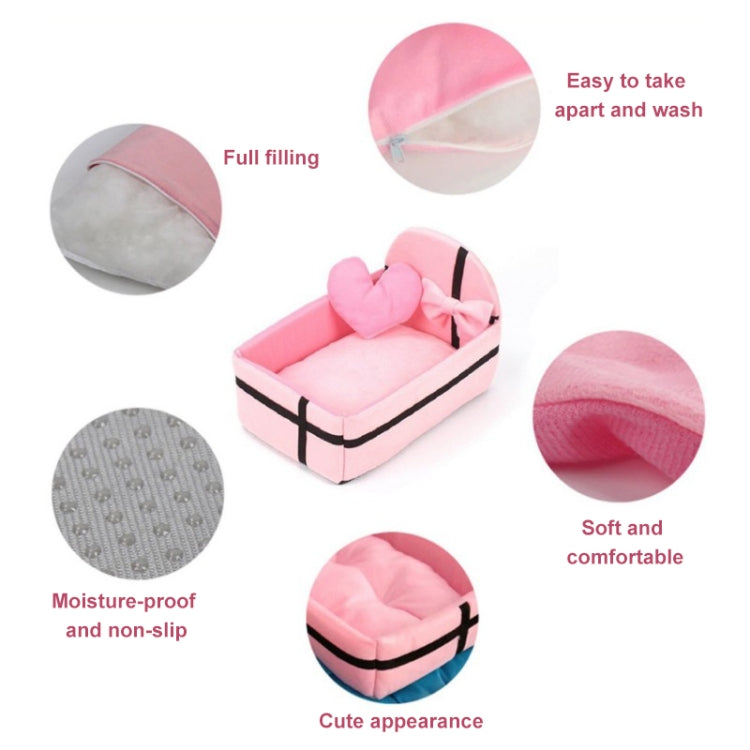 Cute Plush Pet Nest Small and Medium Pet Washable Bed, Size: S(Pink)