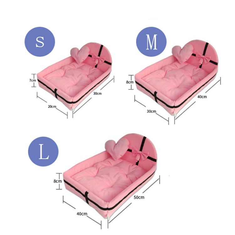 Cute Plush Pet Nest Small and Medium Pet Washable Bed, Size: L(Pink)