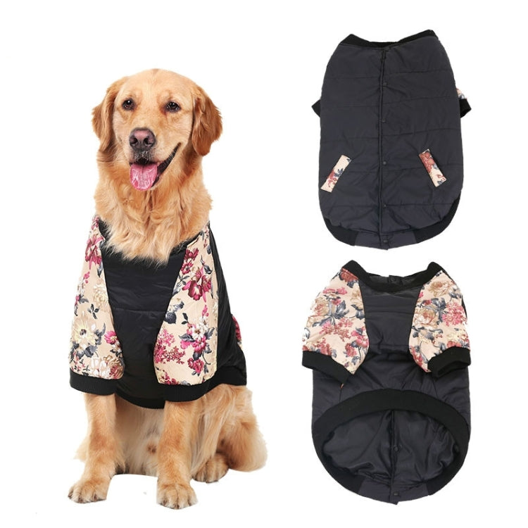 Pet Autumn Winter Thick Cotton Coat Two-leg Cotton Clothes Pet Clothes, Size: 4XL(Black)