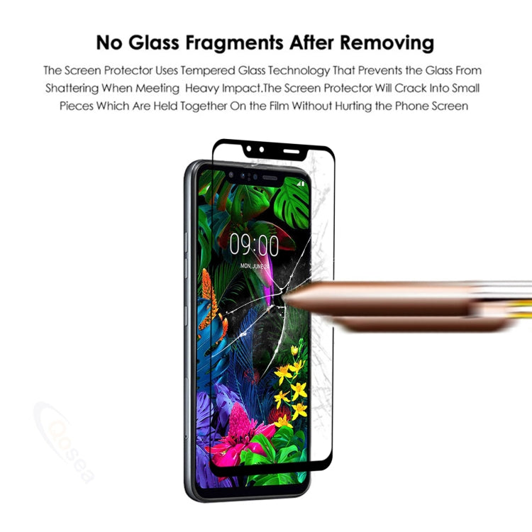 Ultra-thin Clear 9H 2.5D Explosion-proof Full ScreenTempered Glass Film for LG G8S ThinQ(Black)