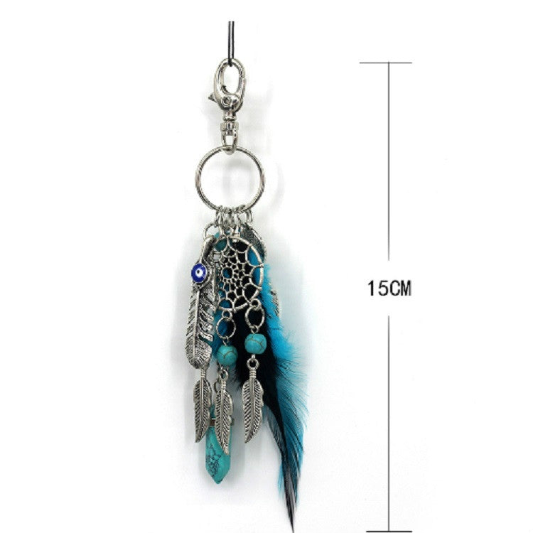 Creative Hollow Feather Car Bag Keychain Small Ornaments Pendant