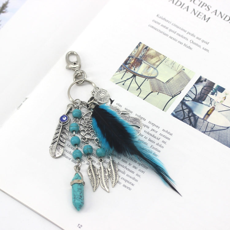 Creative Hollow Feather Car Bag Keychain Small Ornaments Pendant