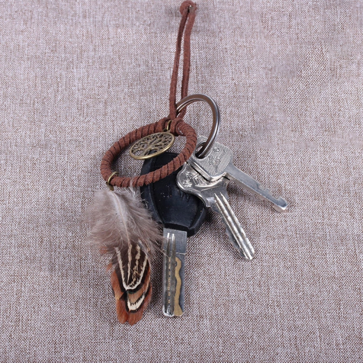 Vintage Feather Simple Literary Jewelry Key Pendant