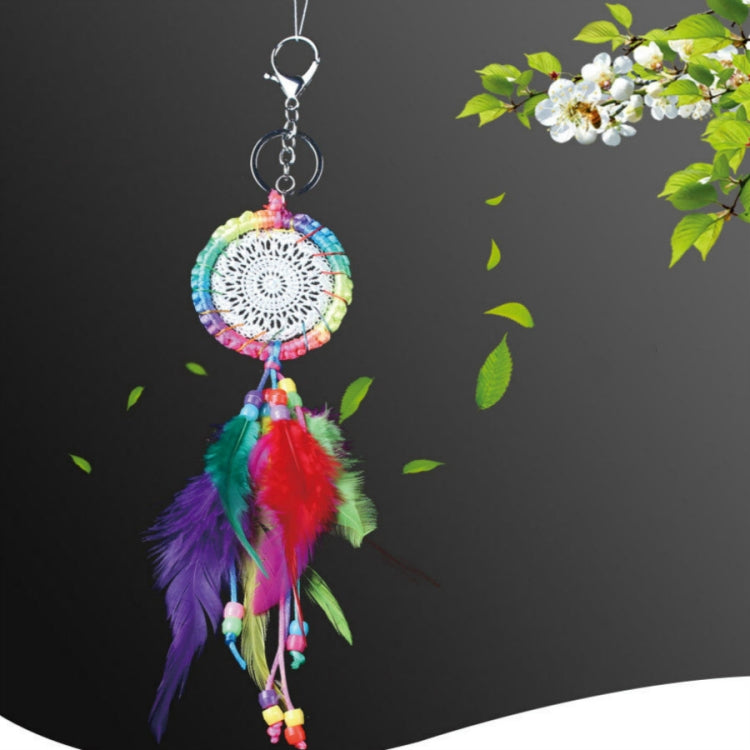 Colorful Crochet Lace Feather Keychain
