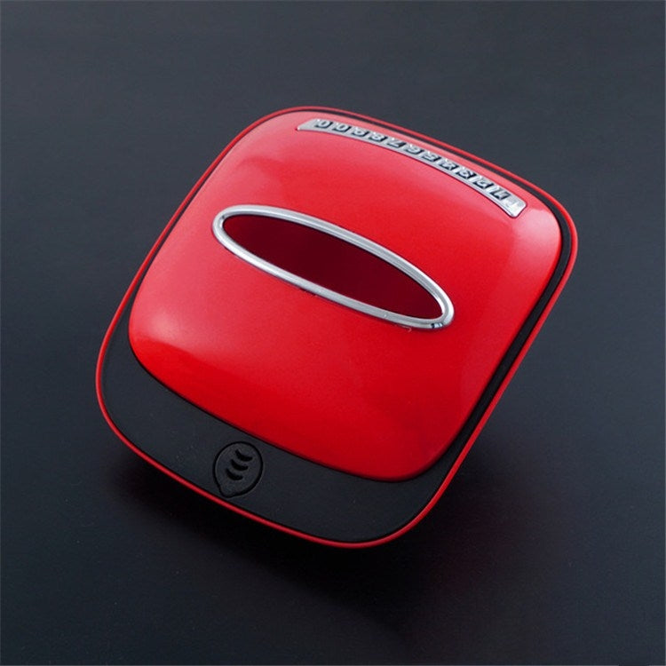 Tissue box + Aromatherapy Trough + Stop Sign Multi-function Car Hanging Drawer(Red)