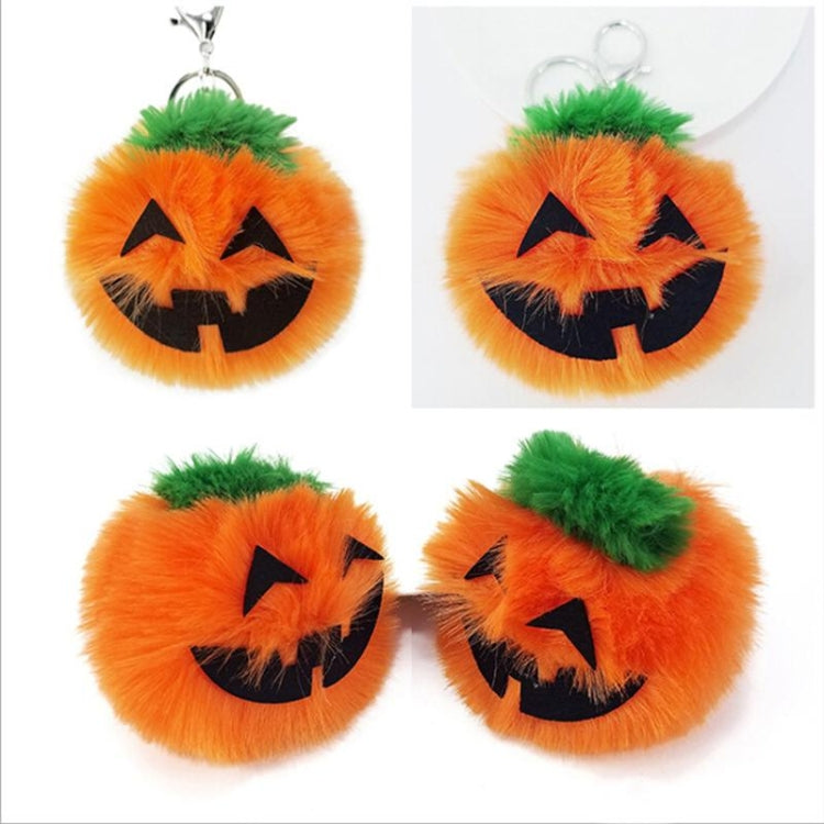 3 PCS Pumpkin Plush Keychains Fashion Car Halloween Key Chain Party Gift(Orange)