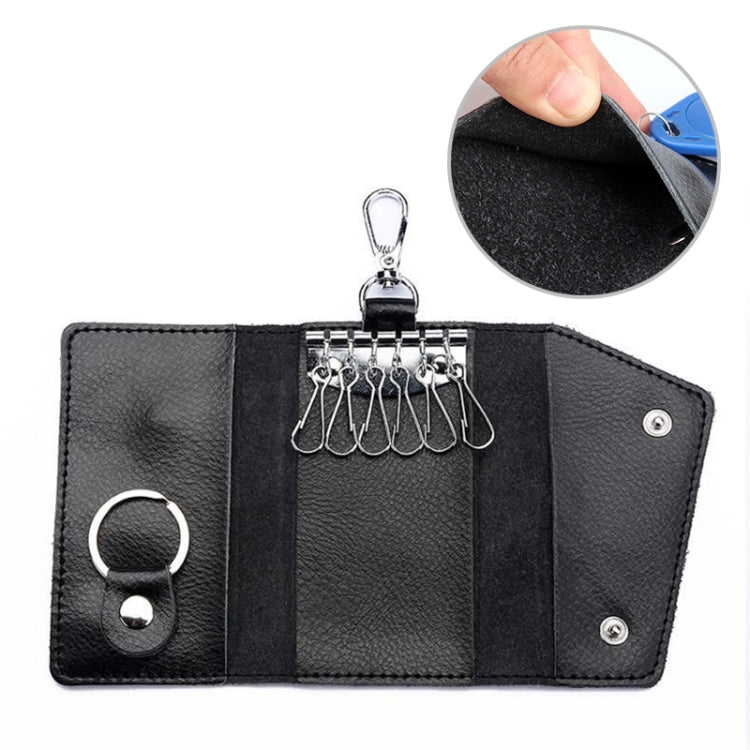 Multifunctional Litchi Texture Leather Keychain Bag Car Key Bag