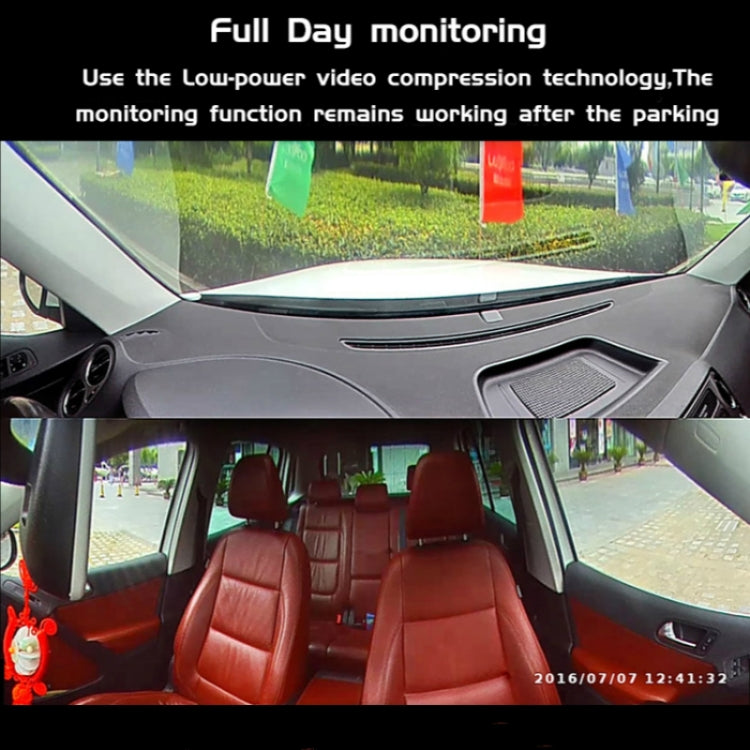 Video Recorder 360 Degree Panoramic Car DVR WIFI Camera Night Vision, Version:Car Charger Verion Dual camera