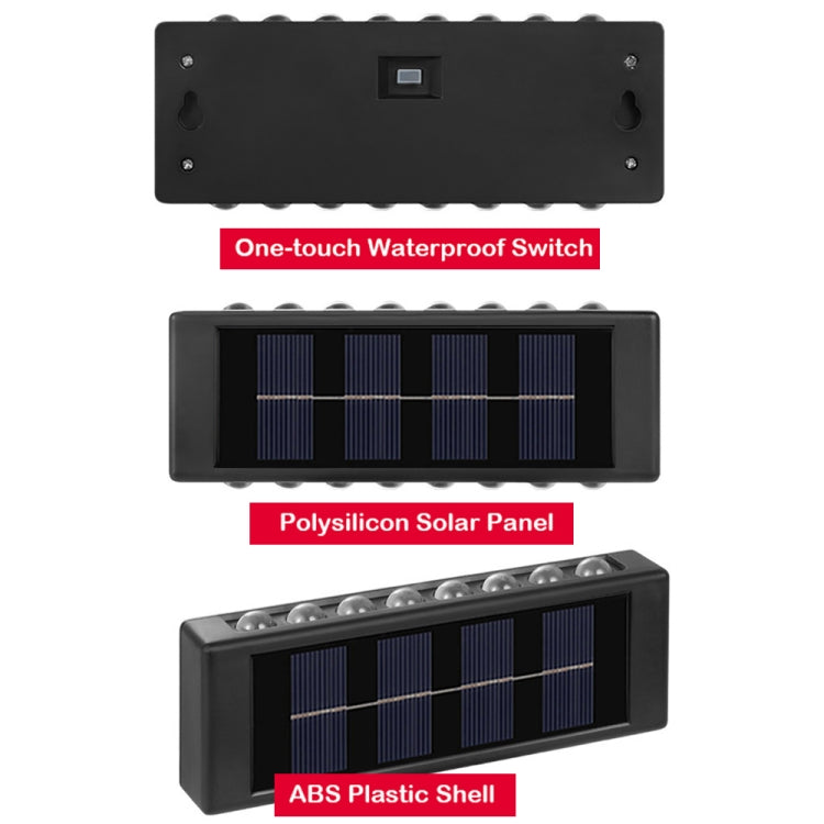 6LED NiMH Solar Wall Lamp Outdoor Waterproof Up And Down Double-headed Spotlights