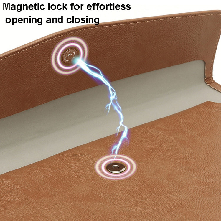 PU Leather Litchi Pattern Sleeve Case For 14 Inch Laptop, Style: Single Bag ( Black