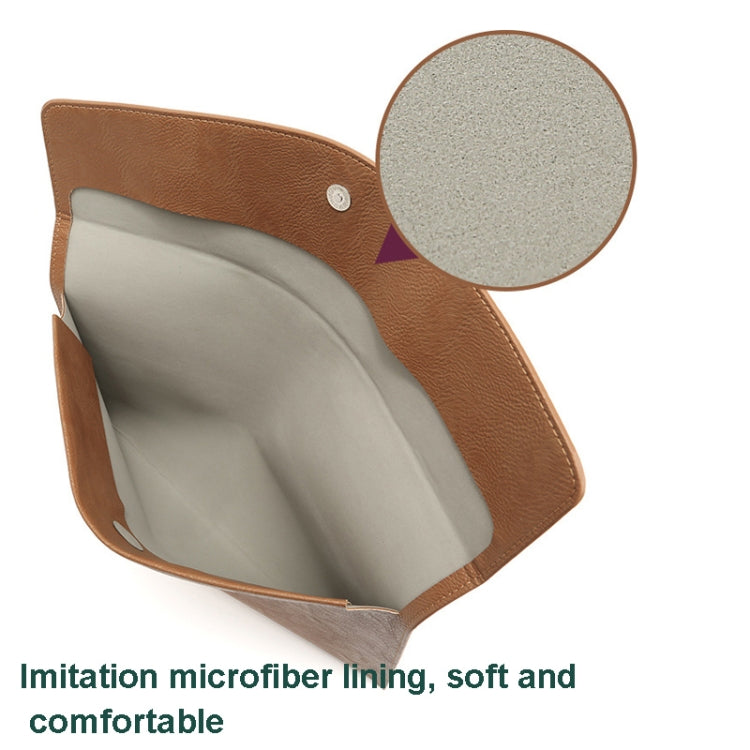 PU Leather Litchi Pattern Sleeve Case For 14 Inch Laptop, Style: Liner Bag + Power Bag (Dark Brown)