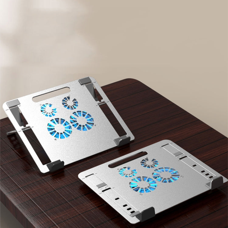 Z23A 4 Fan Laptop Tablet PC Cooling Bracket with Dual USB Output Ports