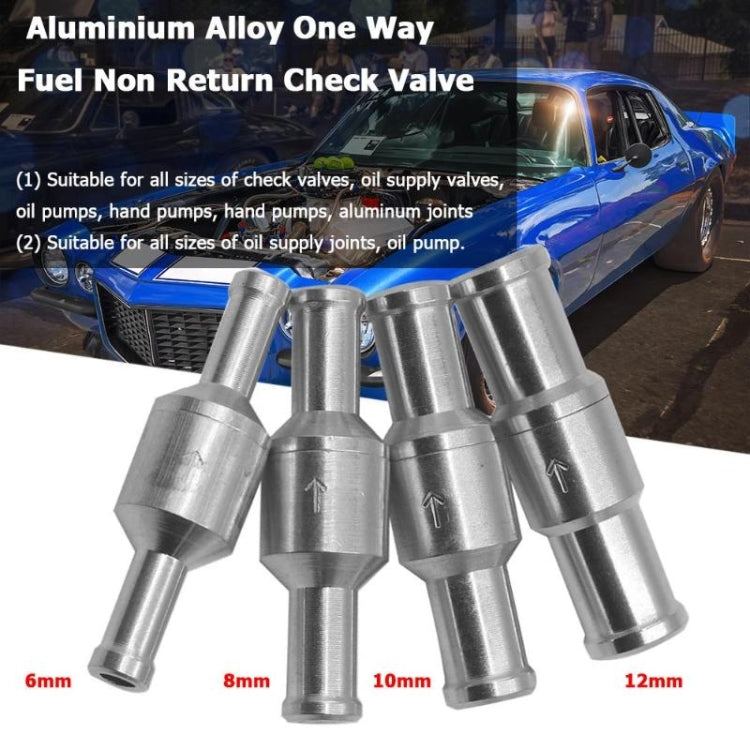 Car Aluminum Alloy Gasoline Fuel Check Valve, Size:M8(Silver)
