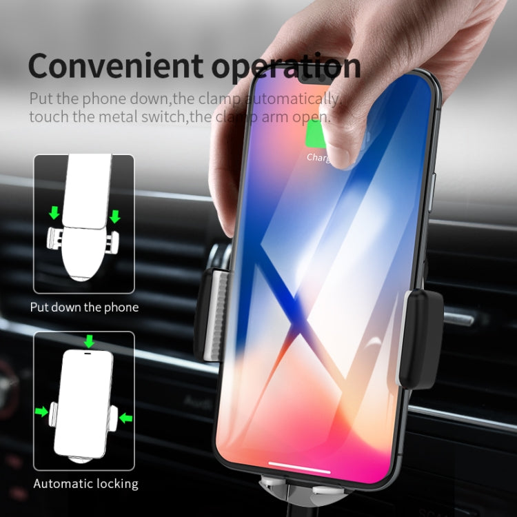 15W Fully Automatic Smart Sensor Magnetic Car Wireless Fast Charge Bracket For 4.0-6.4 Inch Mobile Phones(Black)