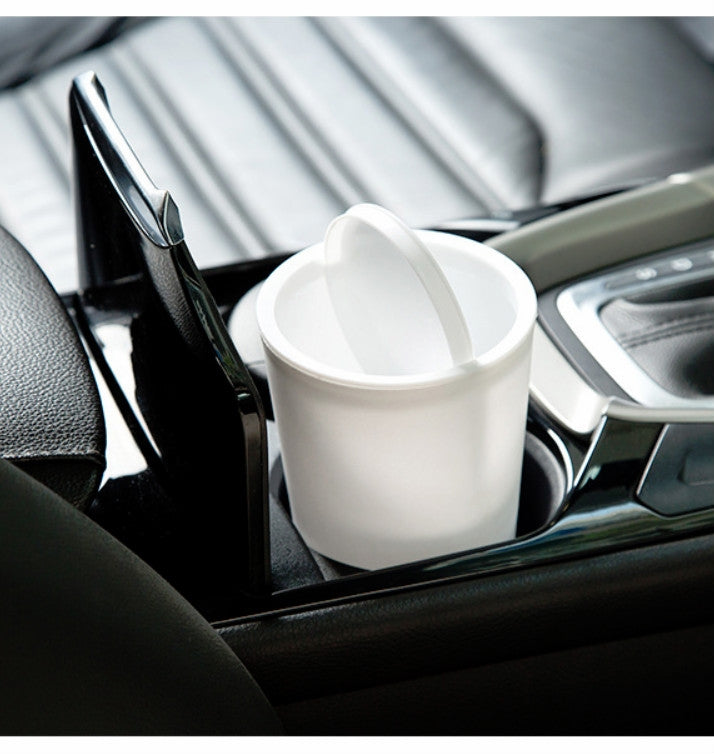 6 PCS Desktop Plastic Rocker Cover Car Storage Round Barrel Car Tissue Trash Can