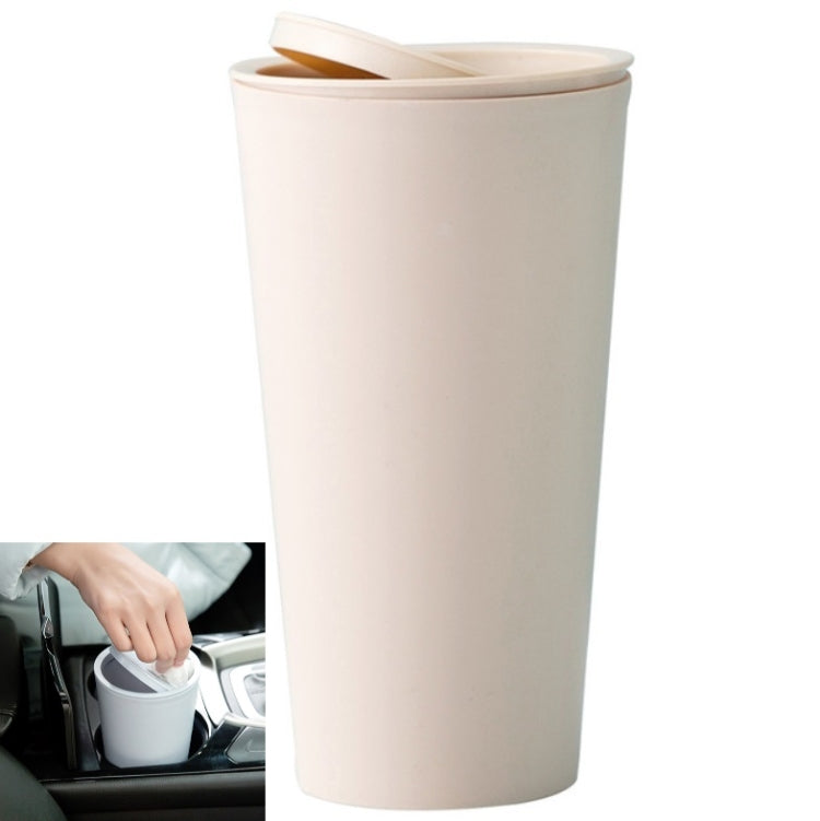 6 PCS Desktop Plastic Rocker Cover Car Storage Round Barrel Car Tissue Trash Can