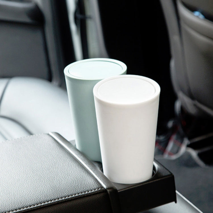 6 PCS Desktop Plastic Rocker Cover Car Storage Round Barrel Car Tissue Trash Can