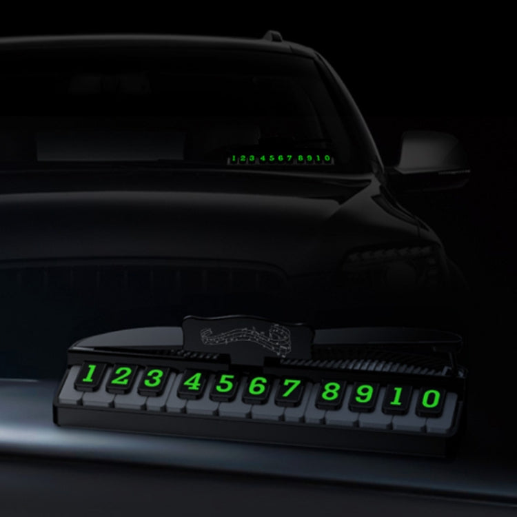 Creative Piano Temporary Stop Sign Move Number Plate(Black)