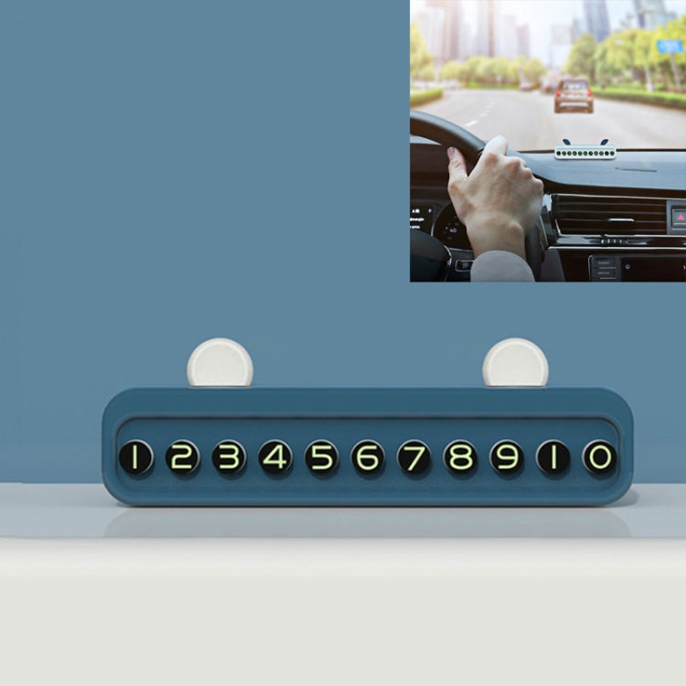 Temporary Parking Sign Multi-function Number Plate Car Moving License Plate Creative ABS Car Decoration(Evening Blue)