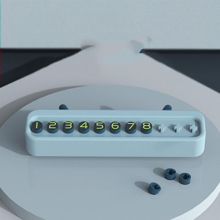 Temporary Parking Sign Multi-function Number Plate Car Moving License Plate Creative ABS Car Decoration(Evening Blue)