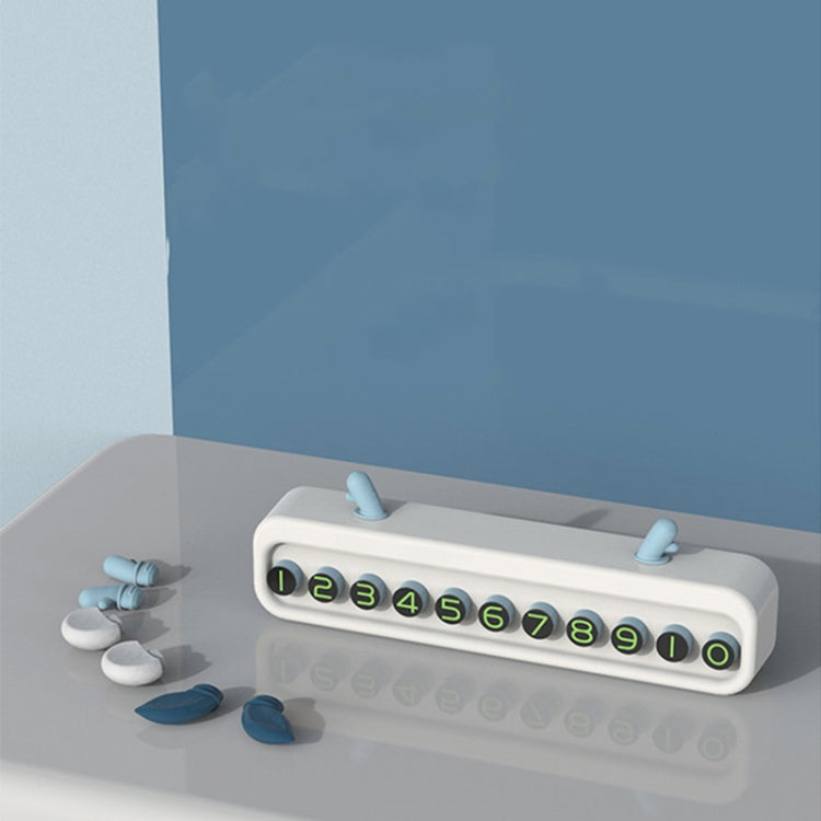 Temporary Parking Sign Multi-function Number Plate Car Moving License Plate Creative ABS Car Decoration(Evening Blue)