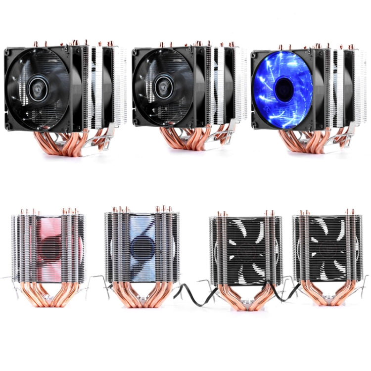 Desktop Computer 6 Copper Tube CPU Radiator Super Quiet Without Light 3-pin Single Fan