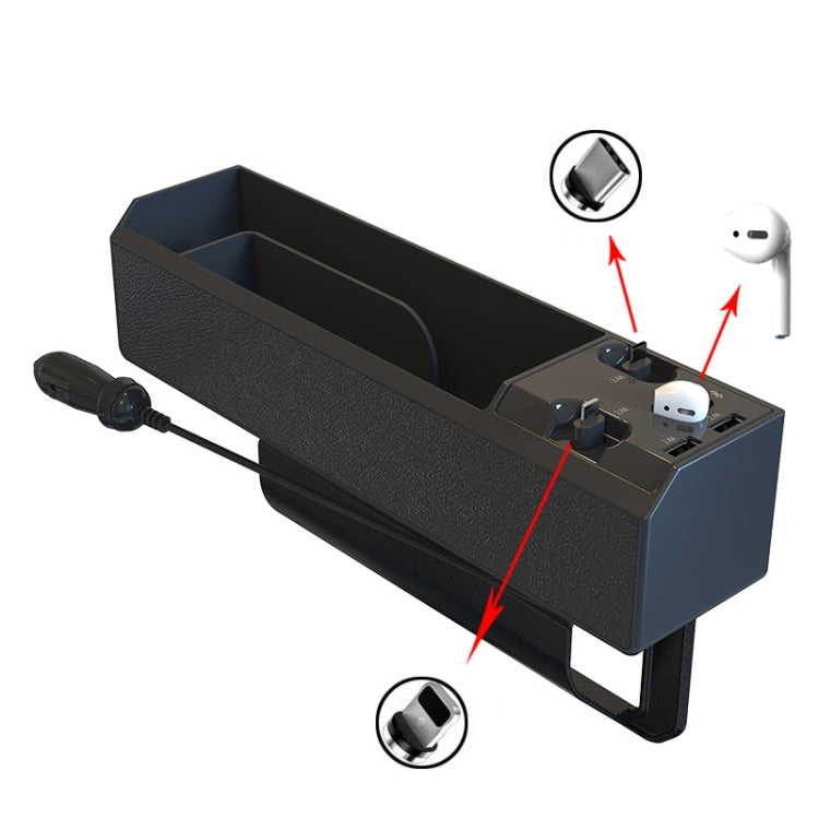 Car Seat Storage Box With Cable Car USB Charger, Style:Bluetooth Earphone 2 Wire