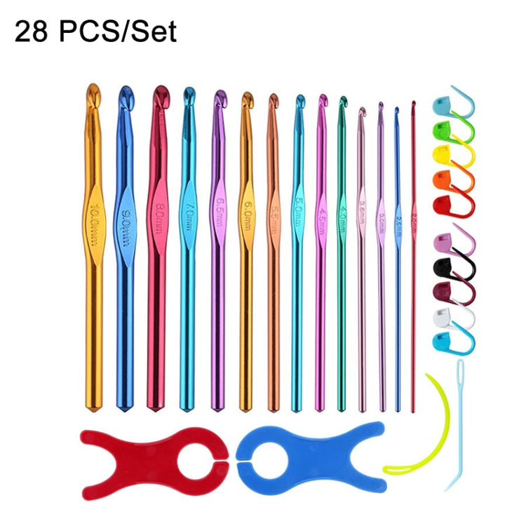 28 PCS/Set Color Alumina Single Head Crochet Handmade DIY Knitting Tool Material