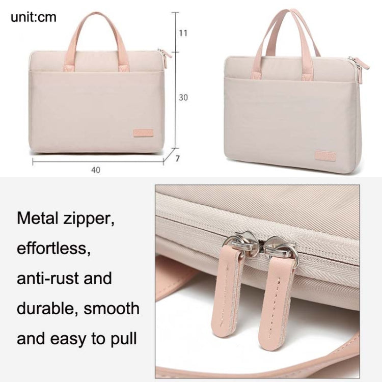 For MacBook 15.6-16.1 Inches MAHOO 10188 Ultra-Thin Hand Computer Bag Messenger Laptop Bag, Color:Khaki+Gray PU Power Bag