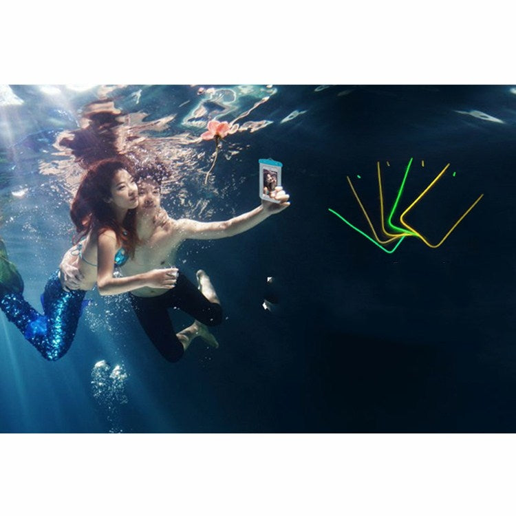 5 PCS TPU Fluorescent Luminous Touch Screen Waterproof Mobile Phone Bag Suitable For Mobile Phones Under 6 Inches