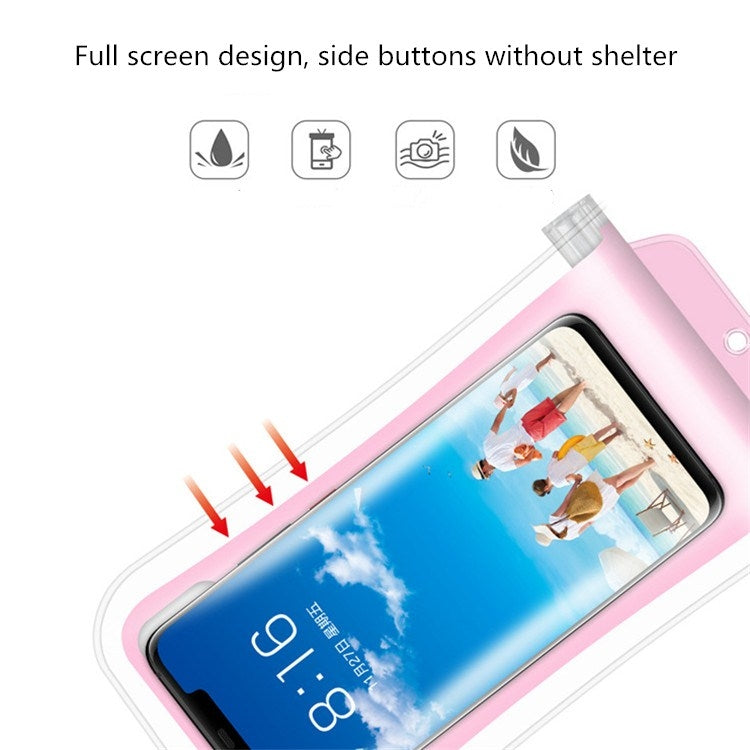 5 PCS Suitable For Mobile Phones Under 6.44 Inches Underwater World Large Mobile Phone Transparent Waterproof Bag Hanging Neck(Random Color)