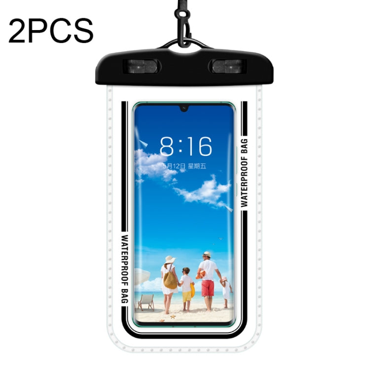 2 PCS Transparent Waterproof Cell Phone Case Swimming Cell Phone Bag Black