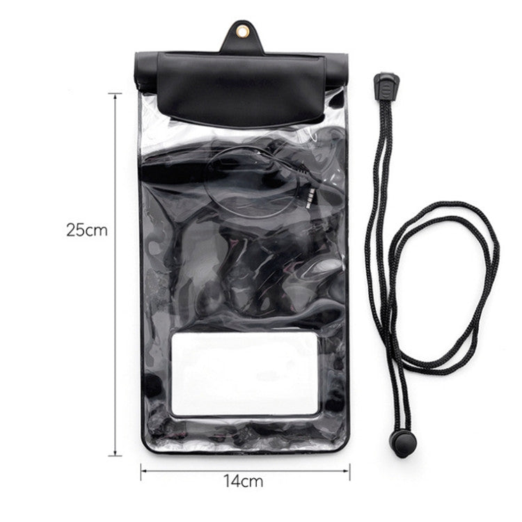 2 PCS Mobile Phone Waterproof Bag With Earphone Cord Rechargeable Waterproof Bag, Model:Large + Audio Cable