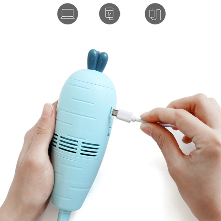 C501 Wireless Car Carrot Vacuum Cleaner USB Charging Desktop Keyboard Cleaning Mini Vacuum Cleaner(Blue)